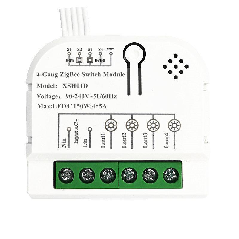 Tuya Mini Zigbee Smart 4-Way Circuit Breaker Module, Alexa Compatible