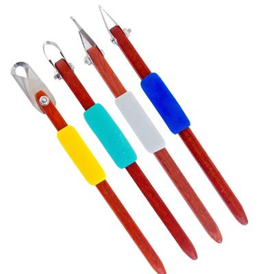 Stainless Steel Ceramic Carving Tool Wood Handle Pottery Clay Sculpting Tool For Pottery Trimming Texturing Engraving