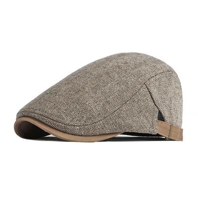 Retro Schiebermütze Herren Herbst Winter Fischgrät Entenschnabel Hut Tweed Flache Schirmmütze Barett Damen Maler Gatsby Schirmmütze