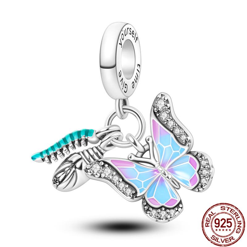 Fit Charms Fororiginal Bracelets 100%Copper Luminous Butterfly Series Beads Diy Jewelry Making For Women Gift