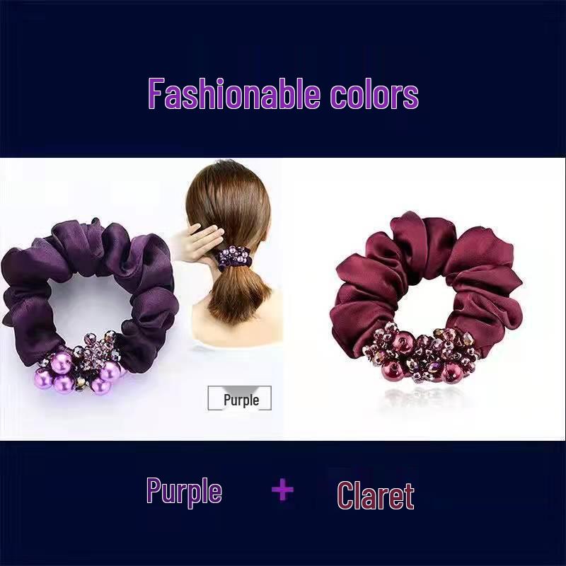 Korean Style Hair Tie for Women - Elegant Ponytail & Bun Accessory with Floral Ornament