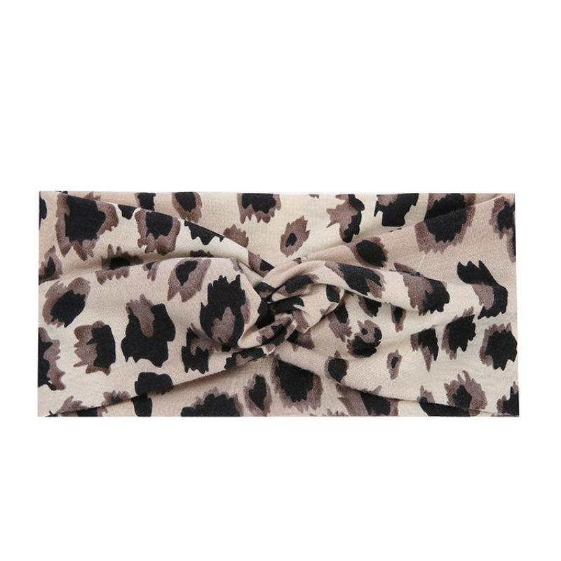 Kadınlar ve Kızlar için Bantlar Geniş Esnek Boho Afrika Türban Headwrap Düğümlü Leopar Kafa Bantları Yoga Sweartband Moda Saç Aksesuarları