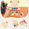 Lacing Card Threading String Matching Game Preschool Learning Early Education Wooden