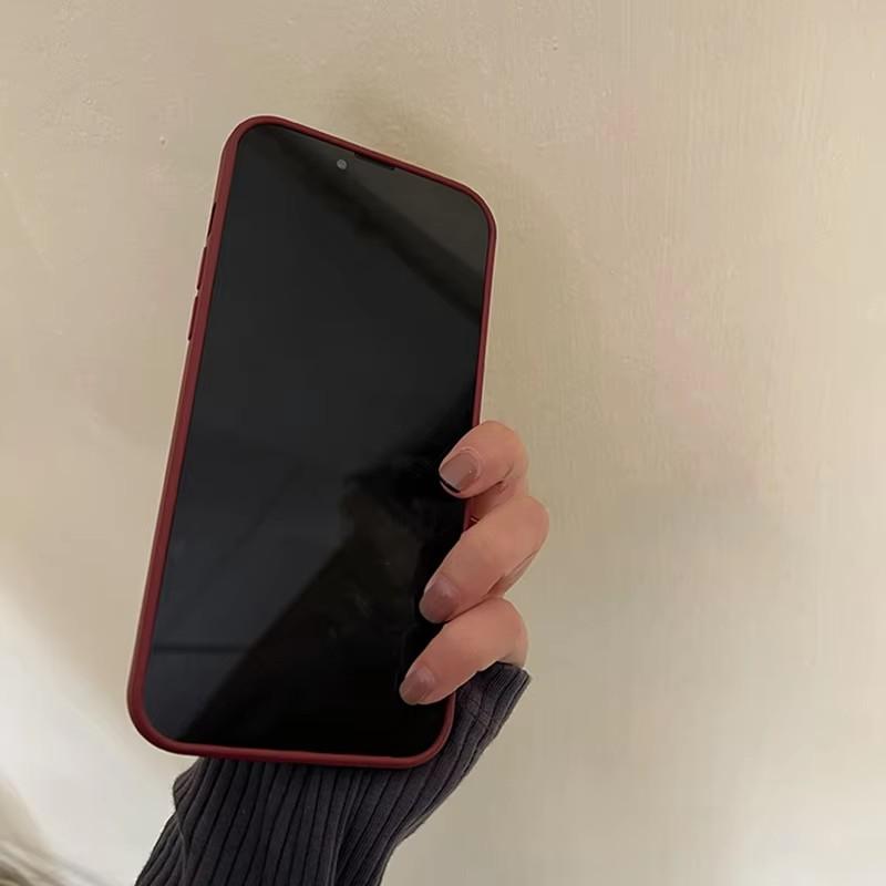 Retro Wine Red Floral Art Phone Case for iPhone 17 16 15 14 13 12 11 Series Pro Max Plus Double Layer Protection