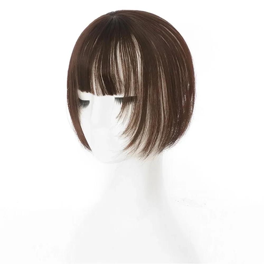 Mode 3D Natürliche Unsichtbare Nahtlose Luft-Pony-Perücke Elegantes Französisches Fake-Patch Synthetisches Haarteil für Mädchen Frau 2028