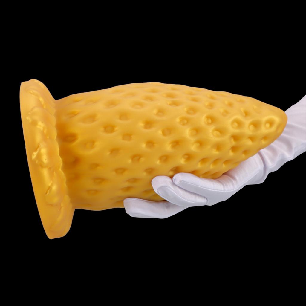 Giant Strawberry Anal Stopper Liquid Silicone Heavy Duty Ultra Thick Fist Intercourse Anal Stopper Male Female