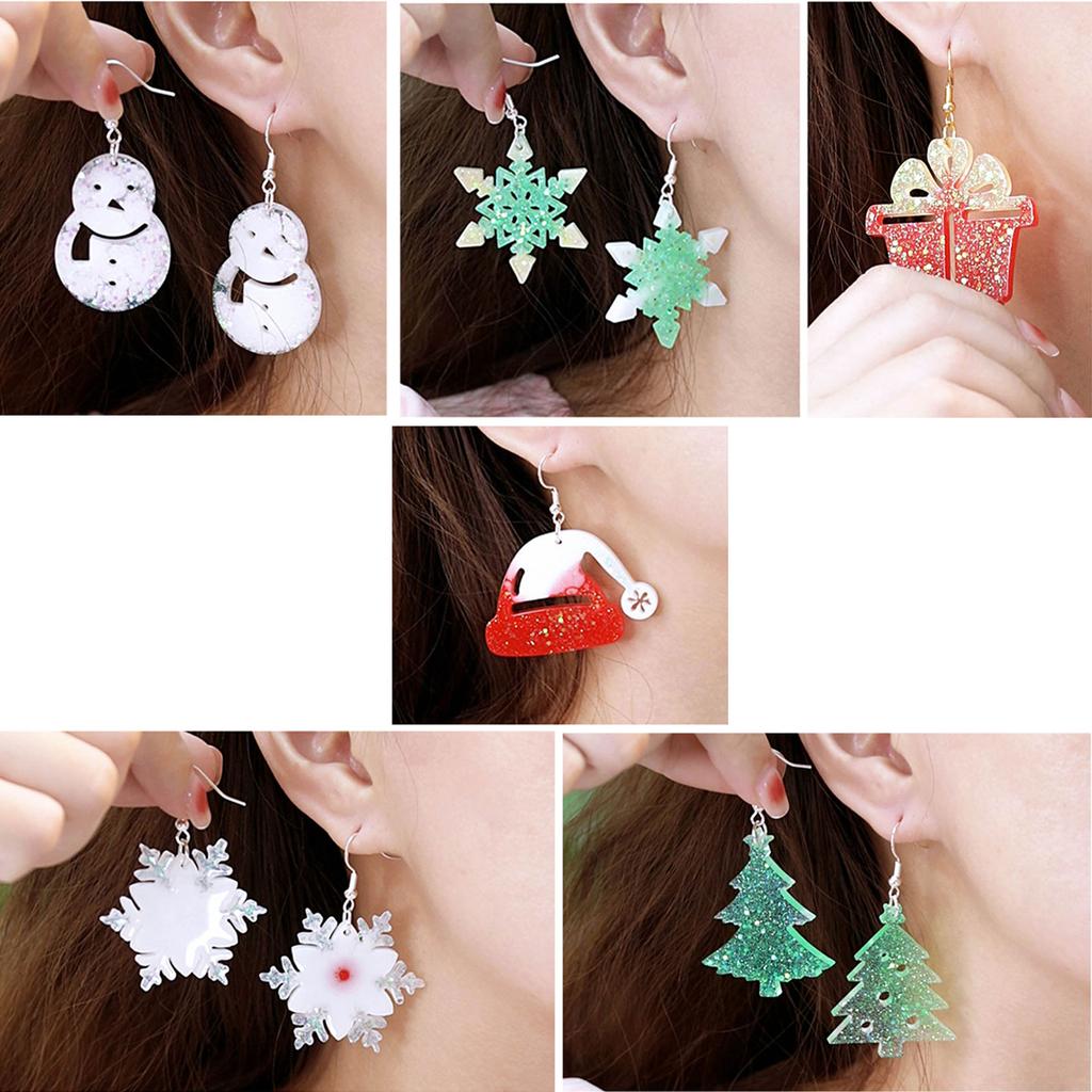 Ohrring Anhänger Silikonform DIY Weihnachtsanhänger Kristall Epoxidharz Schmuckherstellung Formen Handgefertigte Schlüsselanhängerform