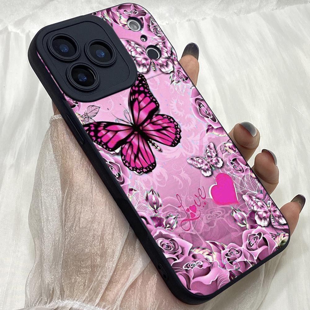 M307 Butterfly Heart Art Cute Design Angel Eyes Soft Phone Cases for iPhone Samsung Galaxy Xiaomi Rdemi Huawei Honor Infinix Realme OPPO All Model