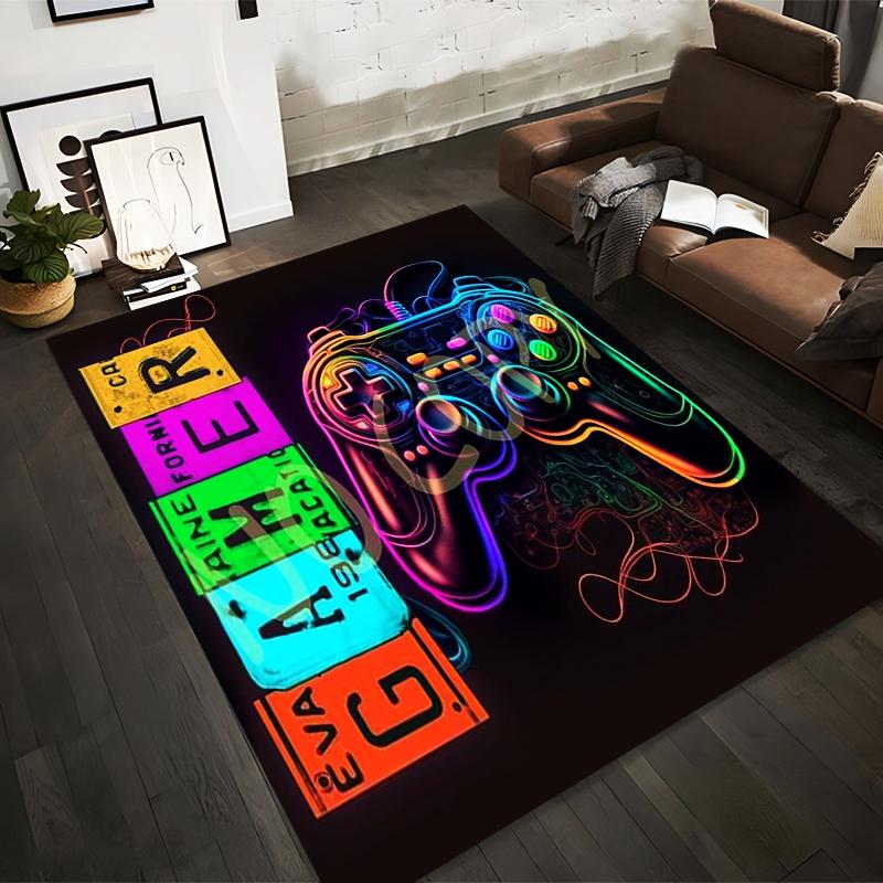 

Colorful Neon Game Controller and Gamer Text Design Living Room Carpet Suitable for use as an anti-slip for living room bedroom sofas 40x60cm( 15x23in )