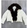 Womens Winter Puffer Coat With Detachable Faux Fur Collar Loose Fit Warm Cotton-Padded Jacket Cold Weather