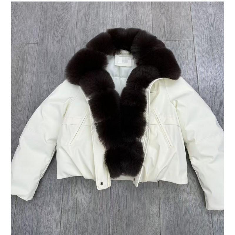 Womens Winter Puffer Coat With Detachable Faux Fur Collar Loose Fit Warm Cotton-Padded Jacket Cold Weather