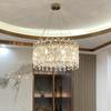 Nordic Luxury Living Room LED Crystal Light Living Room Bedroom Dining Room Chandelier Gold Glossy Ring Design Lighting Fixture