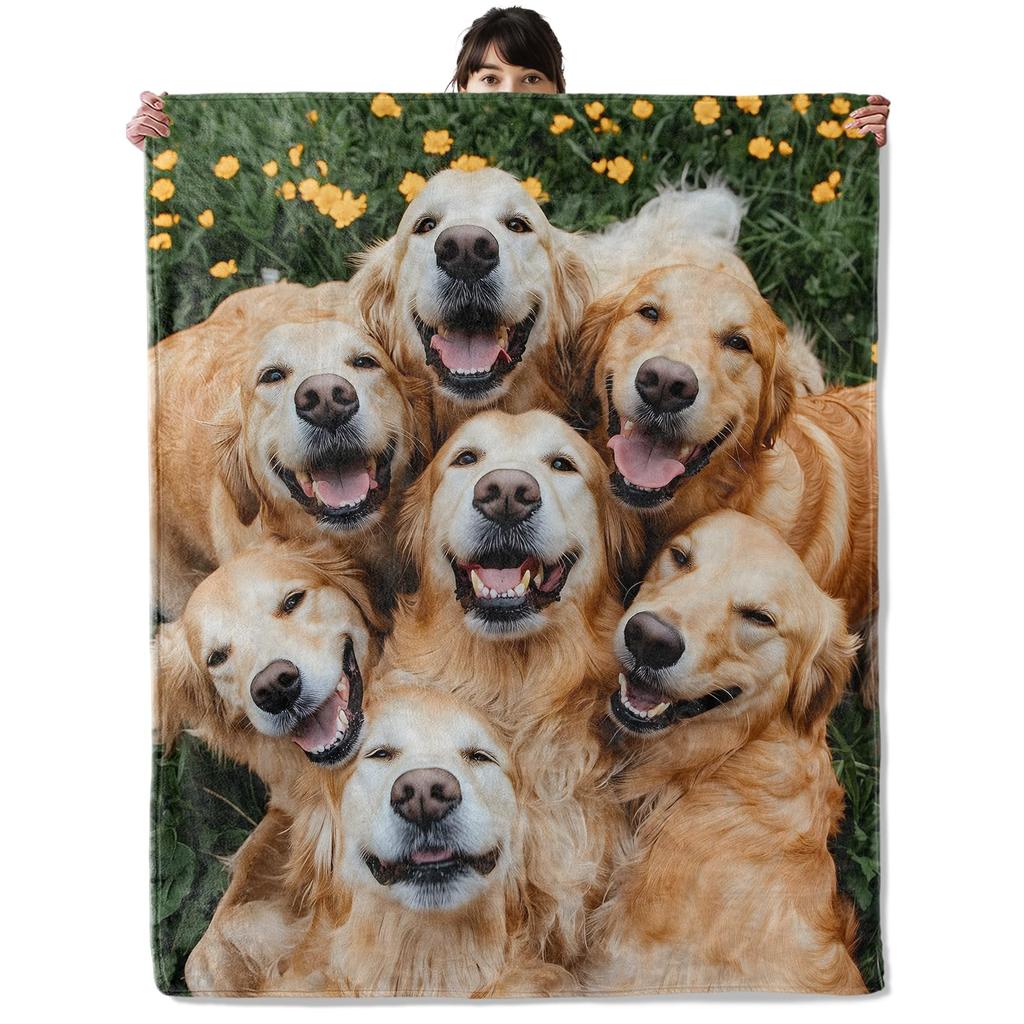 Golden Retriever Blanket Soft Lightweight Flannel Fleece Throw Blanket for Couch Bed Sofa Travel Gift for Women Girls Pet Lovers