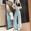 Wide-leg sweatpants sweatpants women's spring, autumn and winter new high-waisted loose straight casual pants