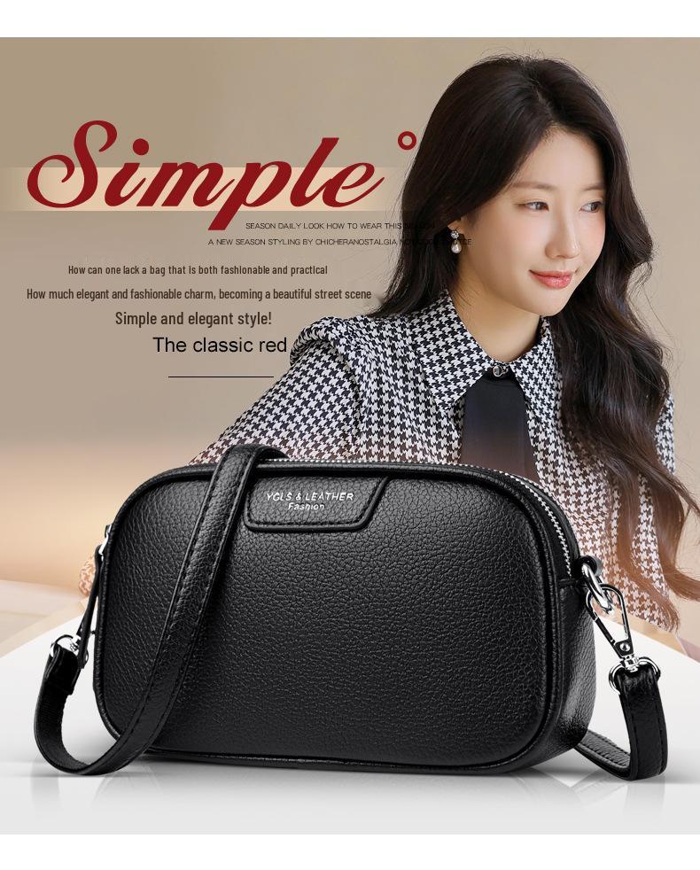 Neue Damen Umhängetasche aus echtem Leder - Klein, modisch, Retro Schultertasche quadratisch