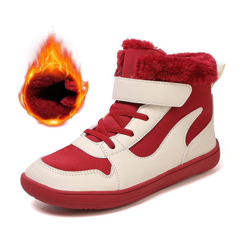Winter Unisex Kids' Korean-Style Snow Boots: Versatile, Thickened, Velvet-Lined, Warm, Waterproof, and Wear-Resistant.