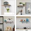Pair of Foldable Stainless Steel Triangle Supports for Sturdy Wall Shelving and Table Mounting