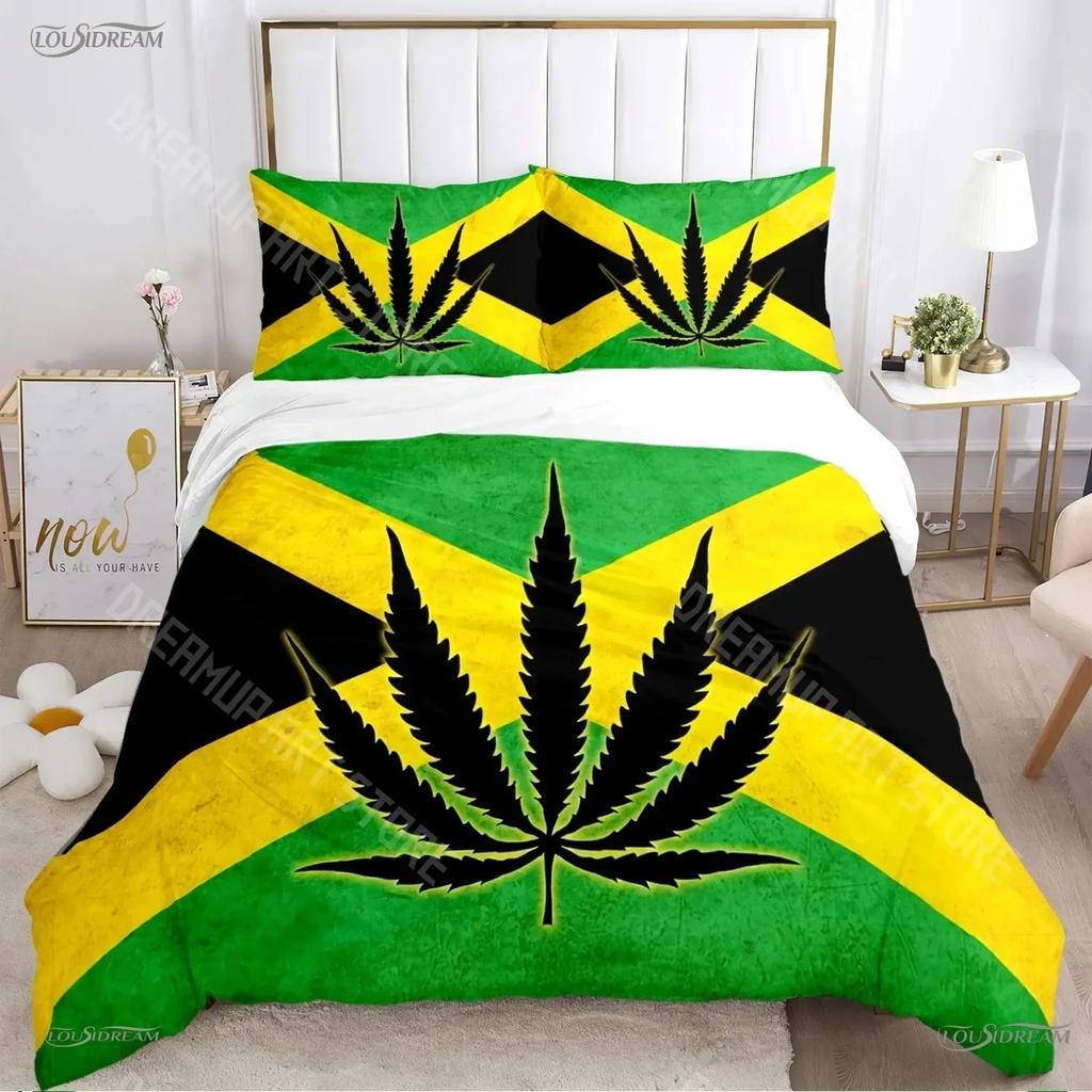 3D-Druck Bob Marley Musik Bettbezug Decke Bettwäsche-Sets Weiche Steppdeckenbezüge und Kissenbezüge für Jugendliche Jungen Einzelbett Doppelbett
