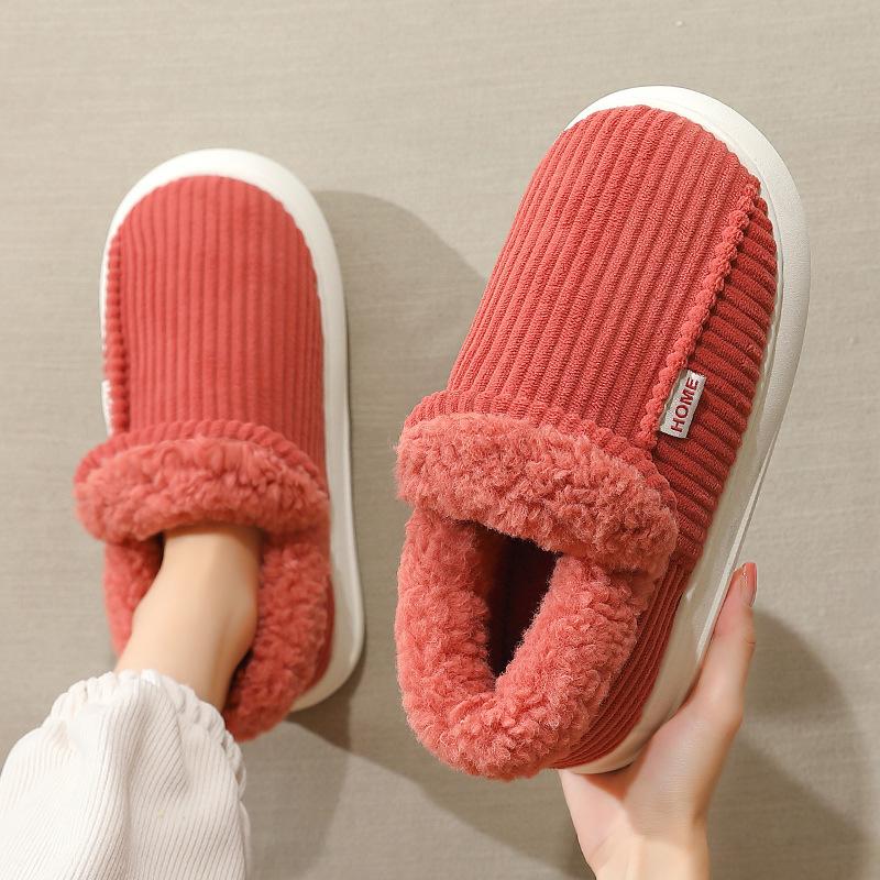 Cotton Slippers Winter New Thick-soled Bag with Indoor Home Warmth Non-slip Plush Couple Cotton Shoes Winter