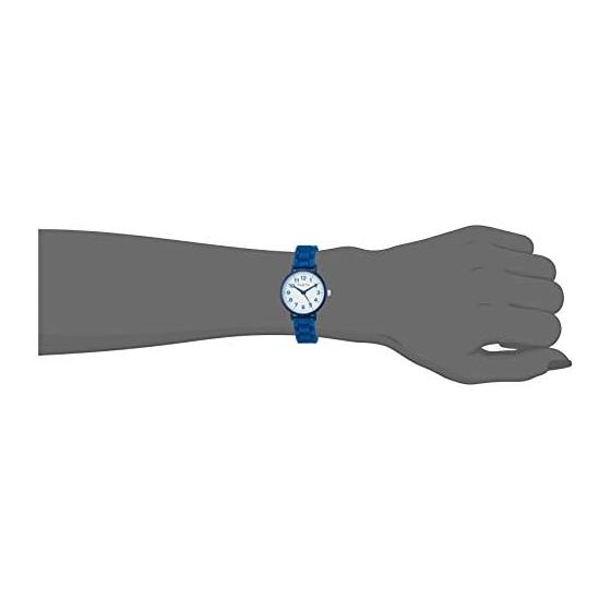 [Arias] Pulseira de Uretano Amalfidia Analógica à Prova d'Água Mostrador Branco WW20050A-199 Feminino Azul