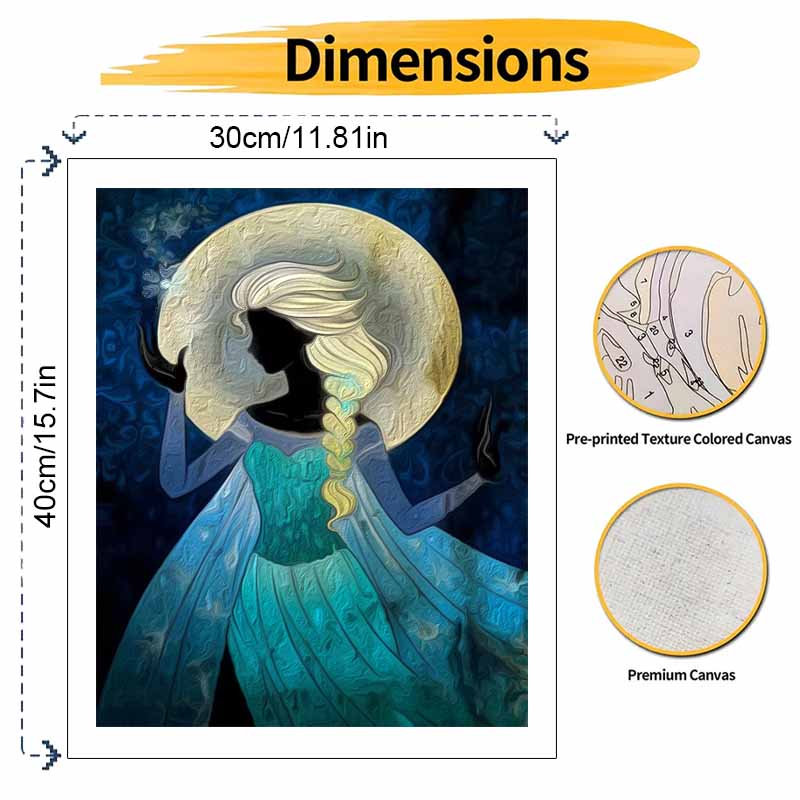 Disney Paint By Number Kit Elsa Snow Queen Drawing Canvas DIY Picture Home Decor Painting Wall Art Prints Craft Gifts For Adult Home