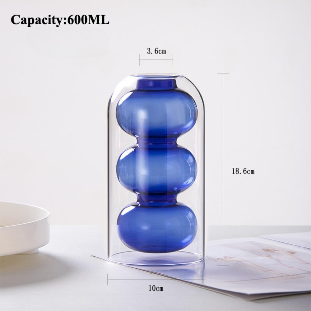 Modern Simple Glass Vase Home Decoration Accessories Hydroponic Vases for Flowers Terrarium Transparent Home Decorative