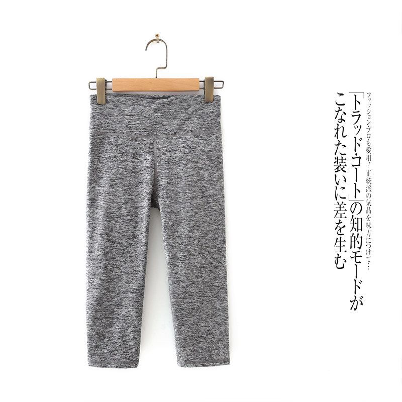 

Women s Fitness Pants for Export to Europe and America, New Summer Style, Elastic Waist, High Elasticity, Slim Fit, Mid-Length Yoga Pants Hemp Ash Single code