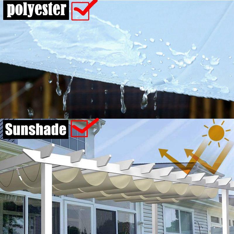 Width 0.8m~2m Rainproof Wave Telescopic Shade Sail Outdoor Polyester Anti-UV Pergola Awning Gazbo Patio Retractable Sunshade Net