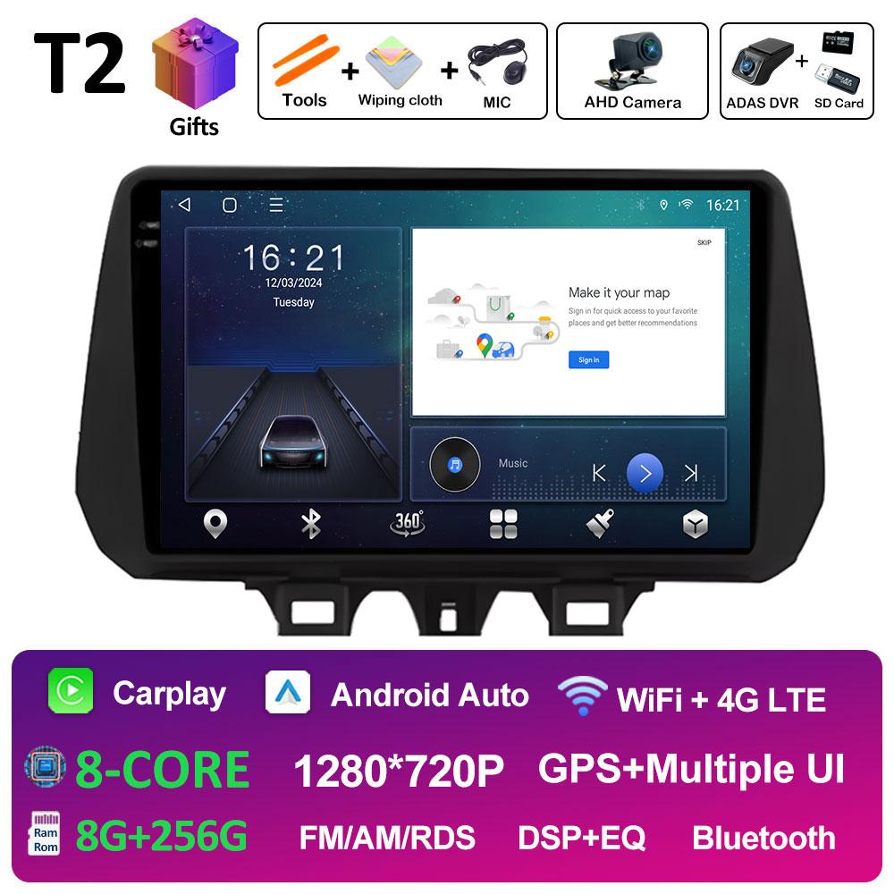 GPS Navigation Car Video For Hyundai TUCSON 2019 2020 2021 Radio Player Autoradio Bluetooth Cooling Fan QLED IPS Screen No 2 Din
