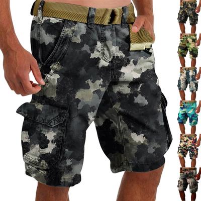 Men's Summer Loose Casual Camouflage Work Shorts, Large-sized Multi-pocket Mid-length Pants Without A Belt