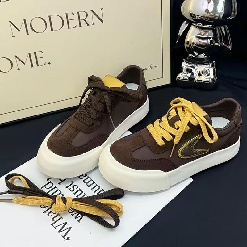 

6 fashionable and versatile autumn new women s platform wear-resistant commuting essential board shoes casual shoes 35 золотисто-коричневый