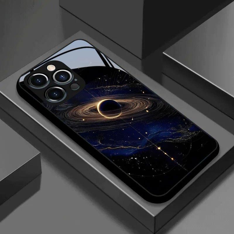 Tempered glass phone case suitable for iPhone 17 16 15 14 13 12 11 Pro/ Max /Plus anti-fall and shockproof back cover