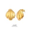 Meishiduo 18K Gold-Plated Scallop Seashell Stainless Steel Earrings
