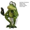 Funny Frog Sitting on Toilet Figurine 3D Resin Green Frog Texting Statue Collectible Animal Sculpture for Bathroom Home Office Tabletop Decor