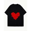 Women's Short-Sleeve T-Shirt with Red Brushstroke Heart Print