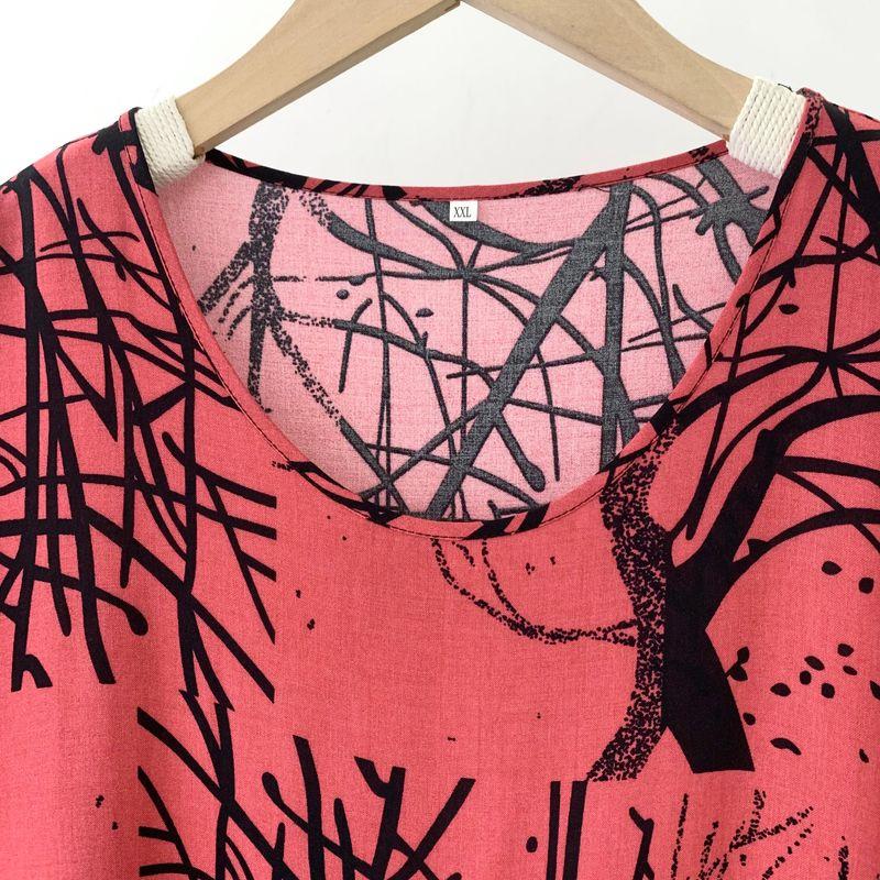 Soft Noil Poplin Dress Special Offer Artificial Cotton Home Wear Middle-Aged and Elderly Loose Summer Nightdress Short Sleeve Skirt