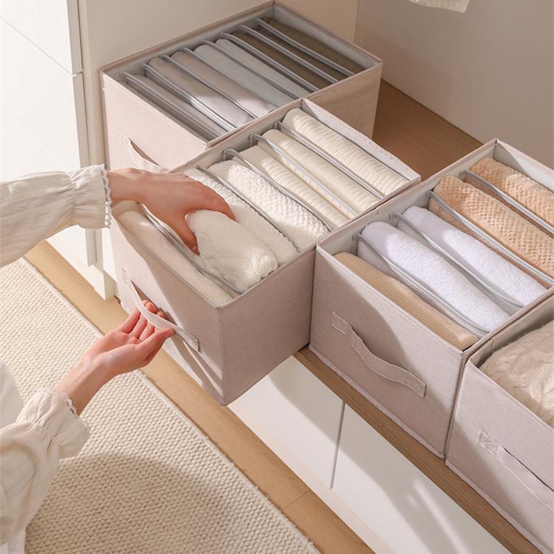 Foldable Fabric Storage Box, Collapsible Clothes Organizer with Dual Handles for Wardrobe, Breathable Bin for Shirts Pants