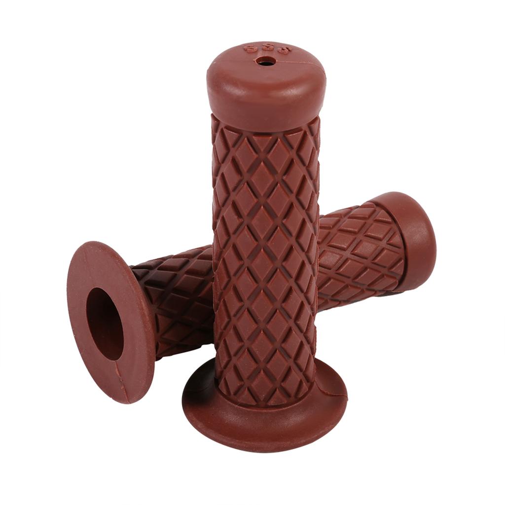 22mm 7/8"   Vintage Soft Rubber Handle Bar Hand Grips For Motorcycle Dirt Bike Black