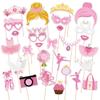 Ballet Theme Pink Photo Props With Sticks For Birthday Party Celebration