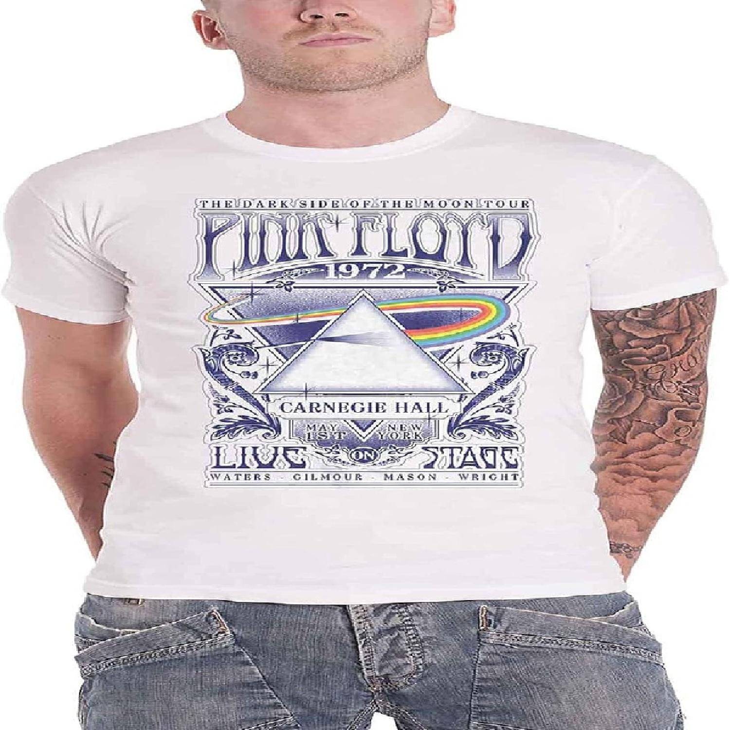 Pink Floyd Men s Carnegie Hall Poster T-Shirt White S