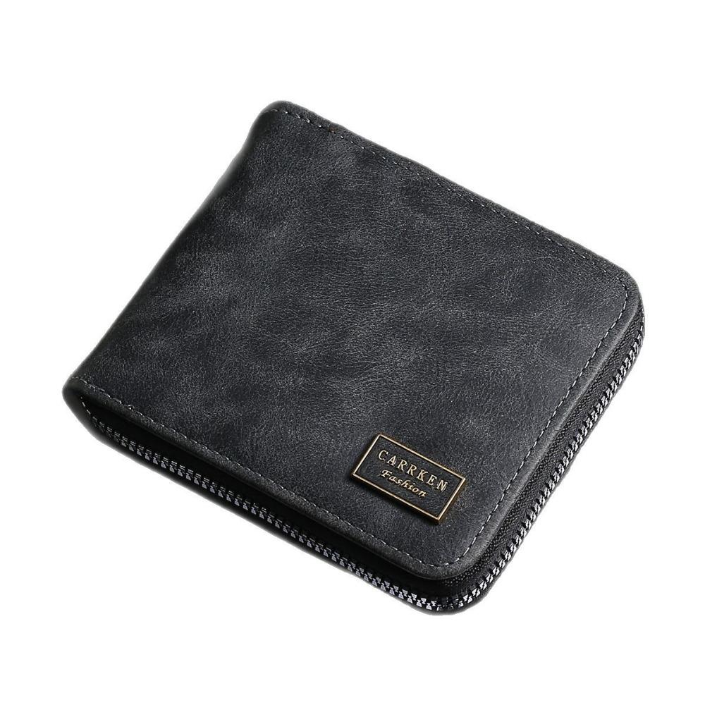 High Quality Simple Coin Purse Multifunctional Large Capacity Zipper Wallet Short Credit Card Bag Men