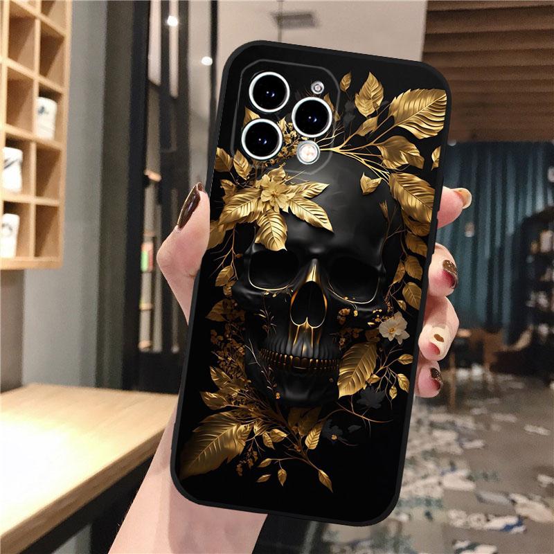 Phone Case Carcasa Funda For iPhone 17 Pro Max Air 16 15 14 13 Pro Max 15 16 Pro 15Plus Skull Case