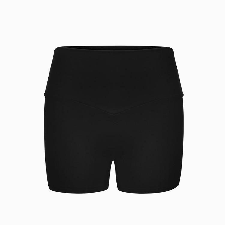 High Waist Yoga Shorts for Women Tanya Pure Color Running Exercise Hip Workout Activewear