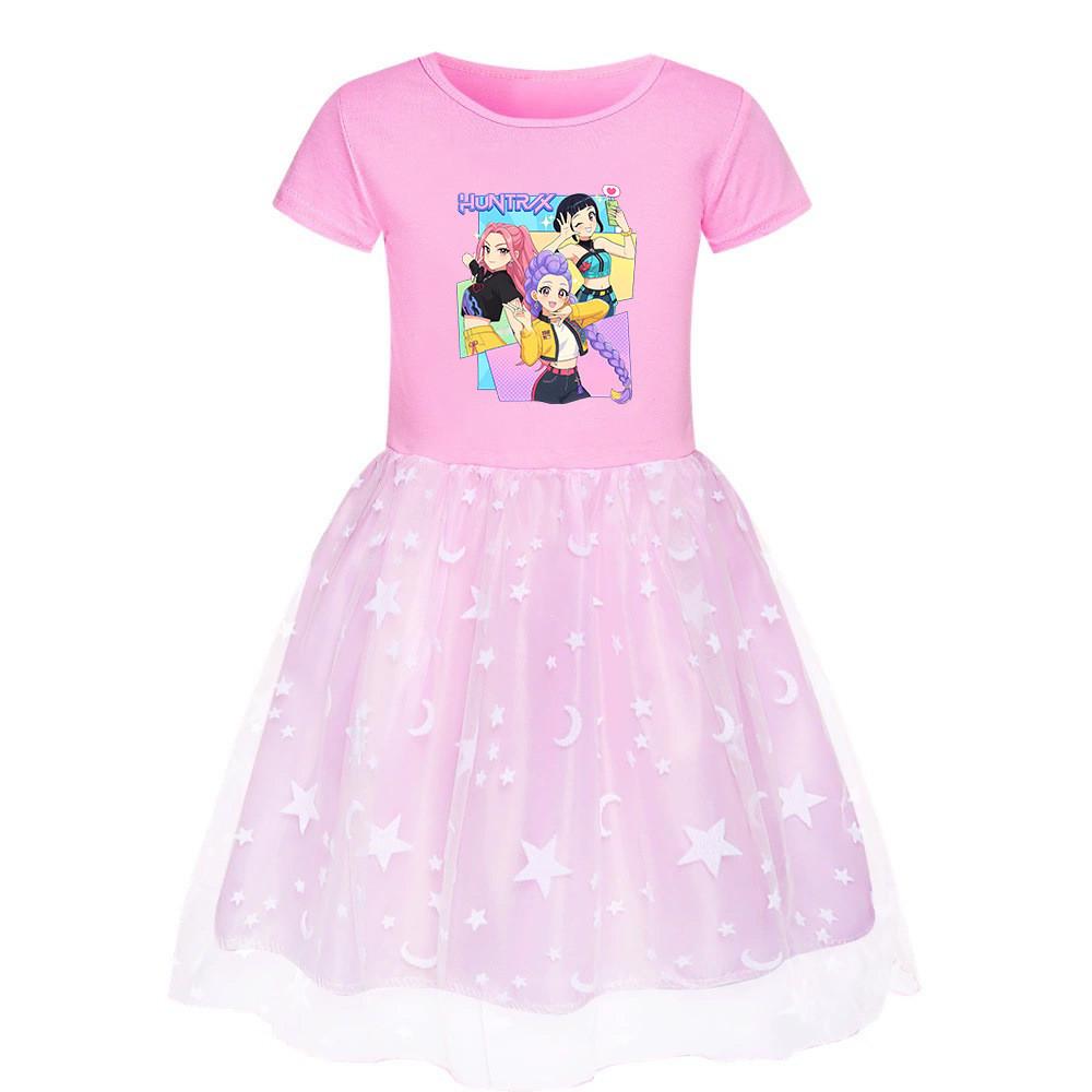 4178 Kids Girls Rumi Zoey Mira Rumi Print Mesh Dress 110cm розовый