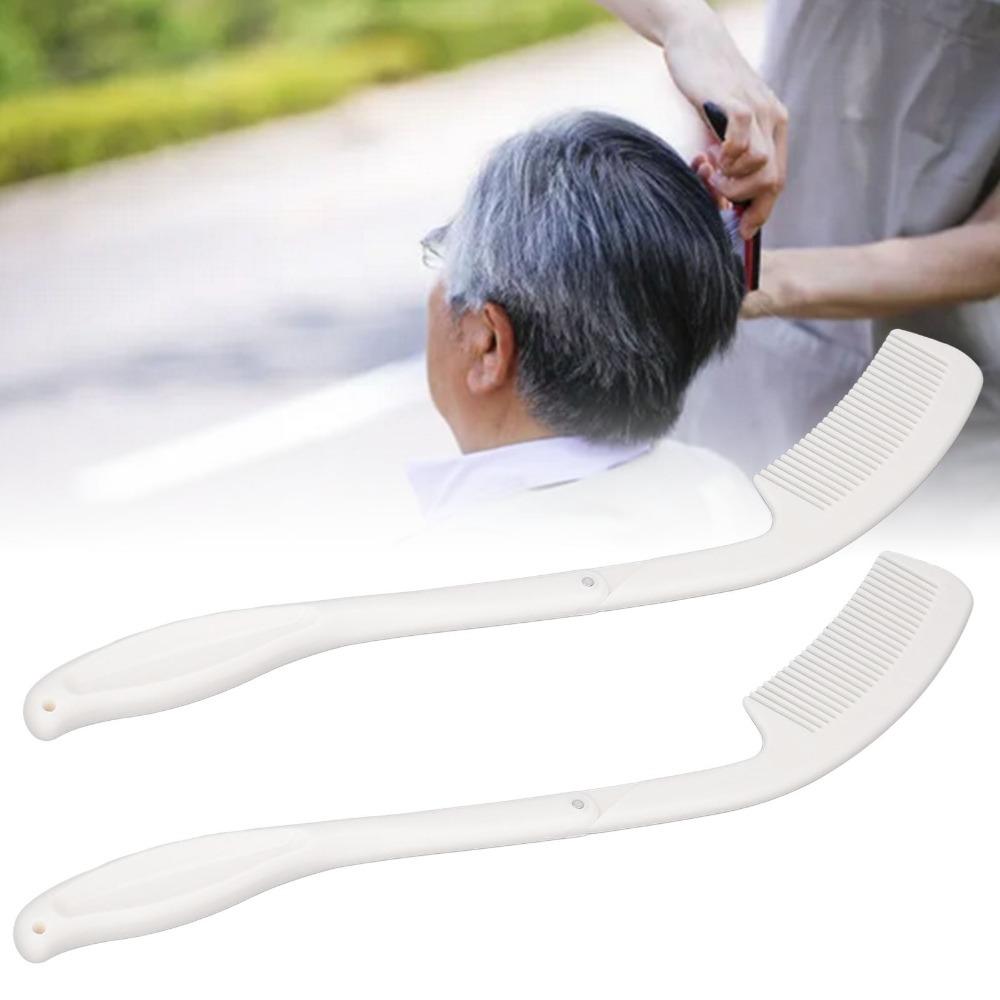 ABS Material Long Curved Handle Comb Extra Long Length Folding Hair Comb Elderly People