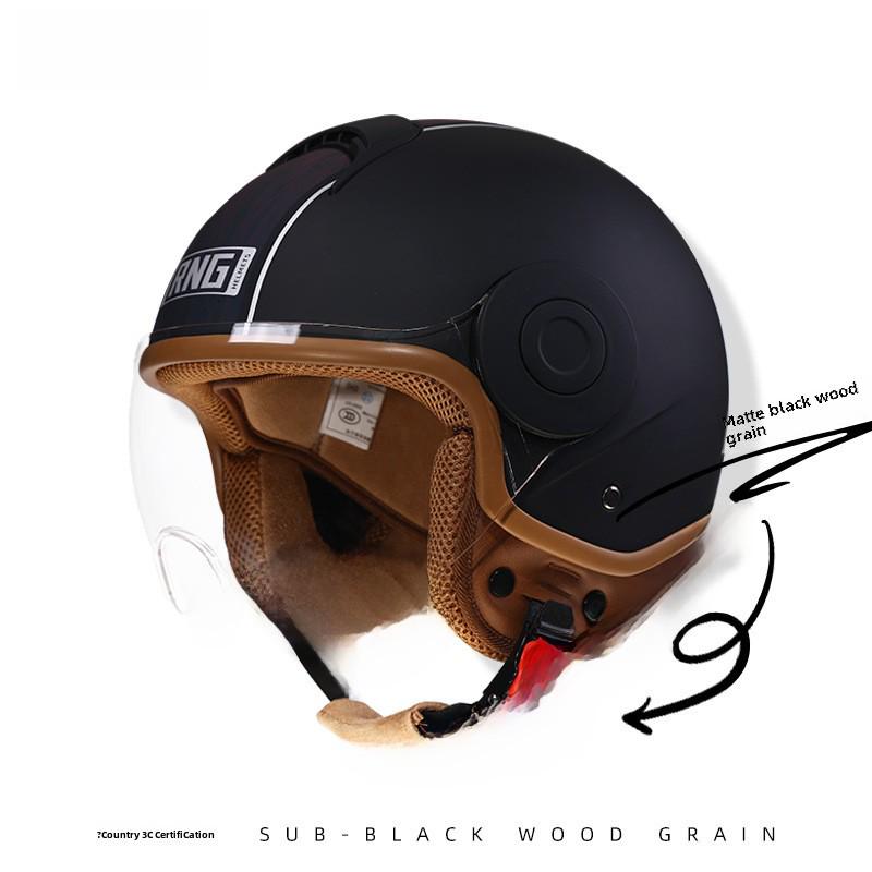 RNG 3C-Certified Retro 3/4 Motorcycle Helmet for Men & Women