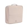 PU Leather Vertical Cosmetic Bag with Handle - Large Capacity Travel Toiletry Case