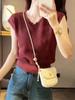 Women's Ice Silk Knitted Sleeveless Summer Sweater - Slim Fit Waistcoat Top
