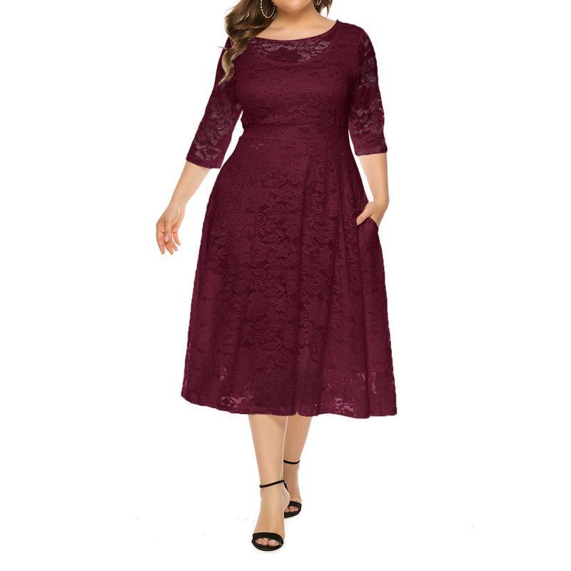 

Lace Pocket Bridesmaid Dress E 24596 4XL
