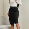 Women's Solid Color Irregular Suede Zipper Skirt High Waisted Buckle Wrapped Hip Twisted Elastic Knot Short Skirt Middle Skirt
